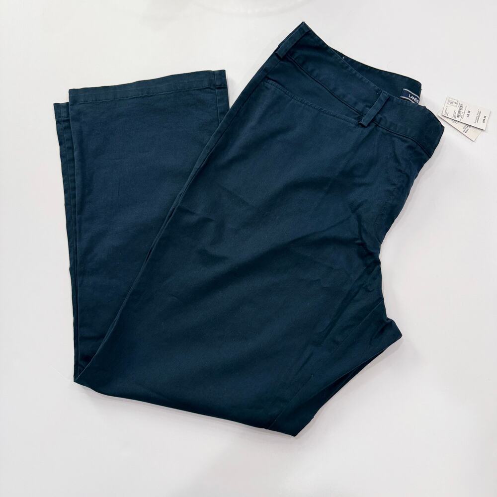 Lands' End Mid Rise Straight Leg Chino | 16W | Marine Navy